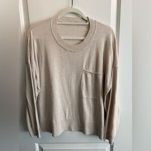 Madewell Cream Knit Sweater with Pocket